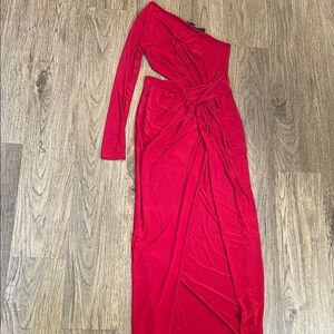 Elegant Red One-Shoulder Dress